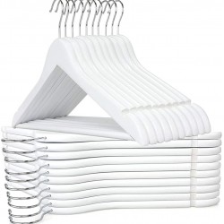 Ahşap Askı Beyaz Kıyafet Elbise Askısı Askılığı Gömlek Askısı Pantolon Askısı 