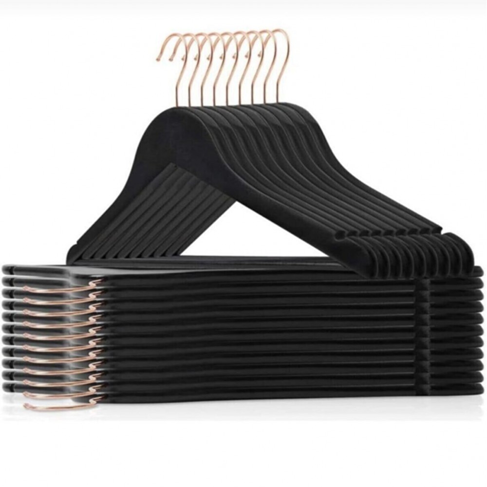 Ahşap Askı Siyah Kıyafet Elbise Askısı Askılığı Gömlek Askısı Pantolon Askısı