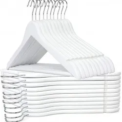 Ahşap Askı Beyaz Kıyafet Elbise Askısı Askılığı Gömlek Askısı Pantolon Askısı 