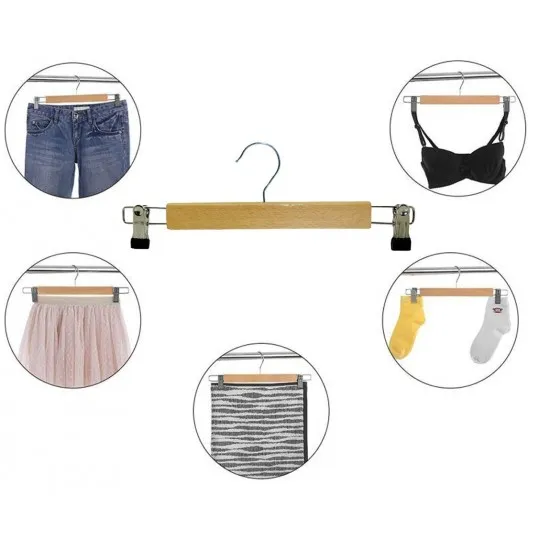 Ahşap Etek Askısı Ahşap Pantolon 2'li Ayarlanabilir Klipsli Alt Askı, Pantolon, Kot, Şort Ahşap Etek Askısı Ahşap Pantolon 2'li Ayarlanabilir Klipsli Alt Askı, Pantolon, Kot, Şort