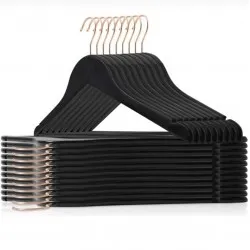 Ahşap Askı Siyah Kıyafet Elbise Askısı Askılığı Gömlek Askısı Pantolon Askısı